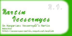 martin vecsernyes business card